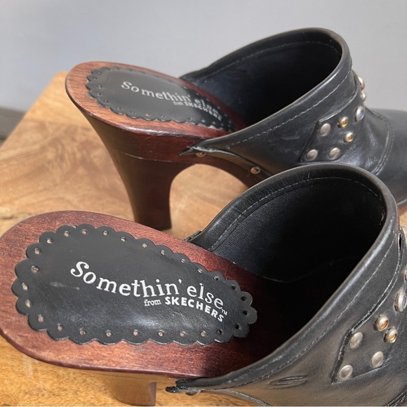 Vintage Somethin’ Else By Sketchers Wooden Clog Heels - Picture 3 of 11